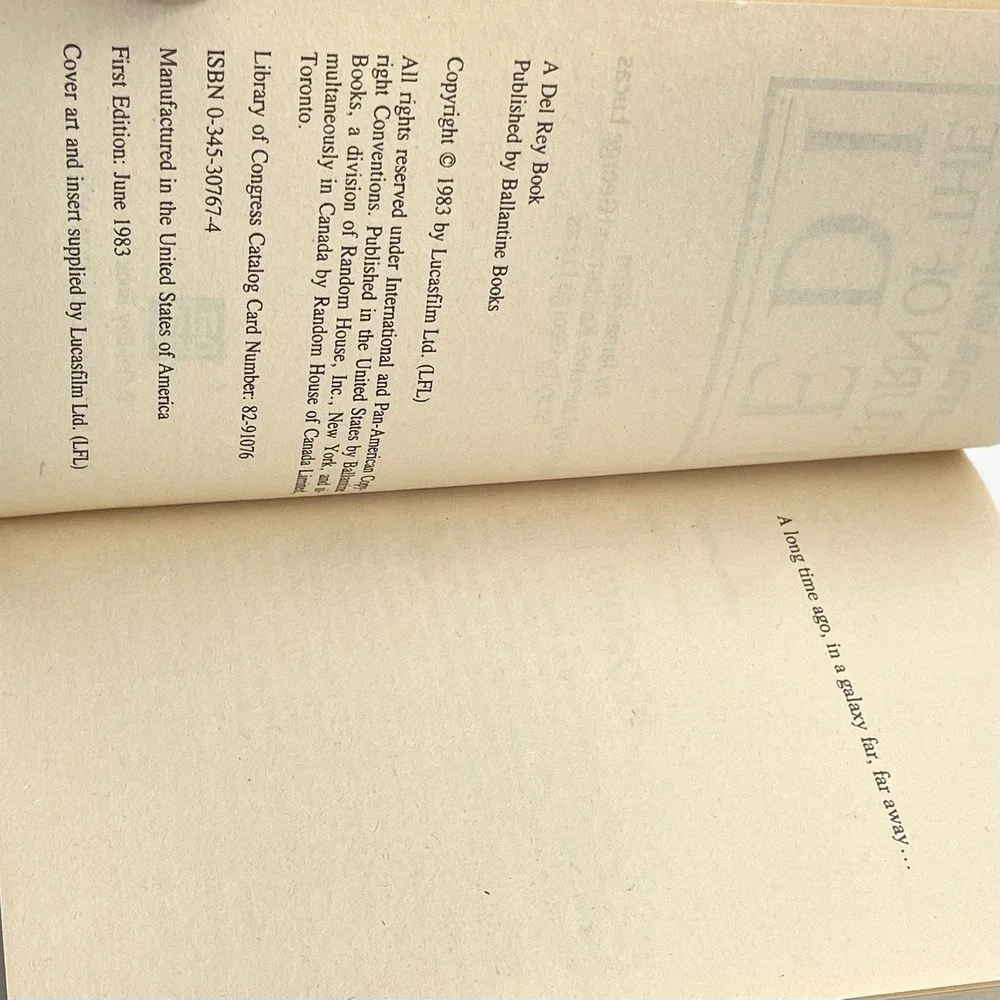 STAR WARS Return of the Jedi Paperback Novel by James‎ Khan 1st Edition 1983